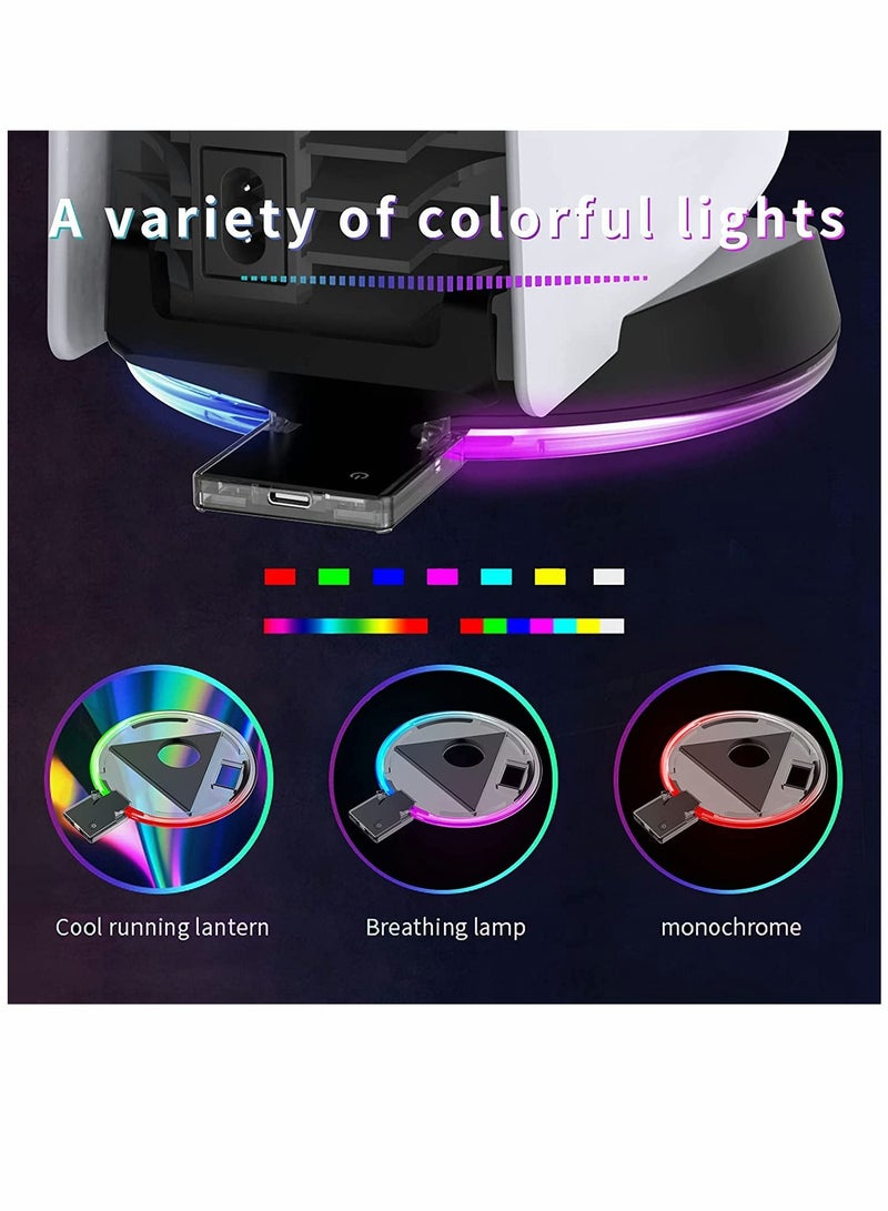 Y&D Adjustable Console RGB Base Stand for PS5 Accessories LED Upgraded Host Dock Shining with Indicator - Image 4