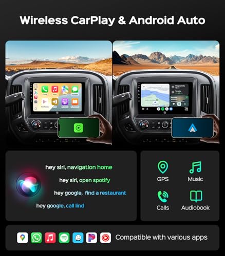 AINAVI 10.2'' Car Radio Stereo for Chevy Silverado 2014 2015 2016 2017 2018 GMC Sierra 2+64G Replacement Upgrade 5G WiFi Wireless Carplay/Android Auto/GPS/Bluetooth/FM Radio/1080P SWC - Image 3