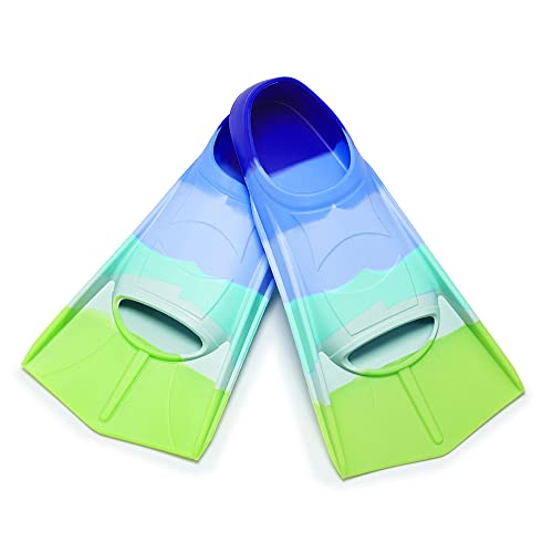 Prsca Kids Swim Fins,Short Youth Fins Swimming Flippers,Swim Training Fins for Lap Swimming,for Children Girls Boys Beginners - Image 1