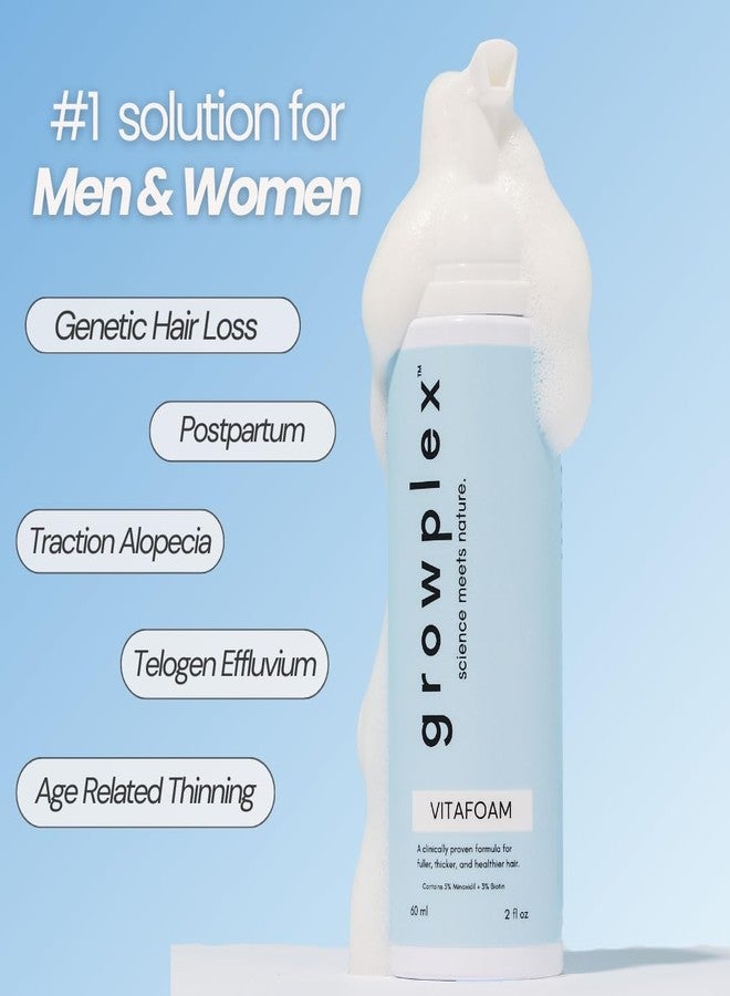 Growplex Vitafoam 5% Minoxidil Foam for Men & Women, DHT Blocking Minoxidil for Men Foam, Non-Greasy, Fast-Drying Formula for Hair Regrowth - Image 4