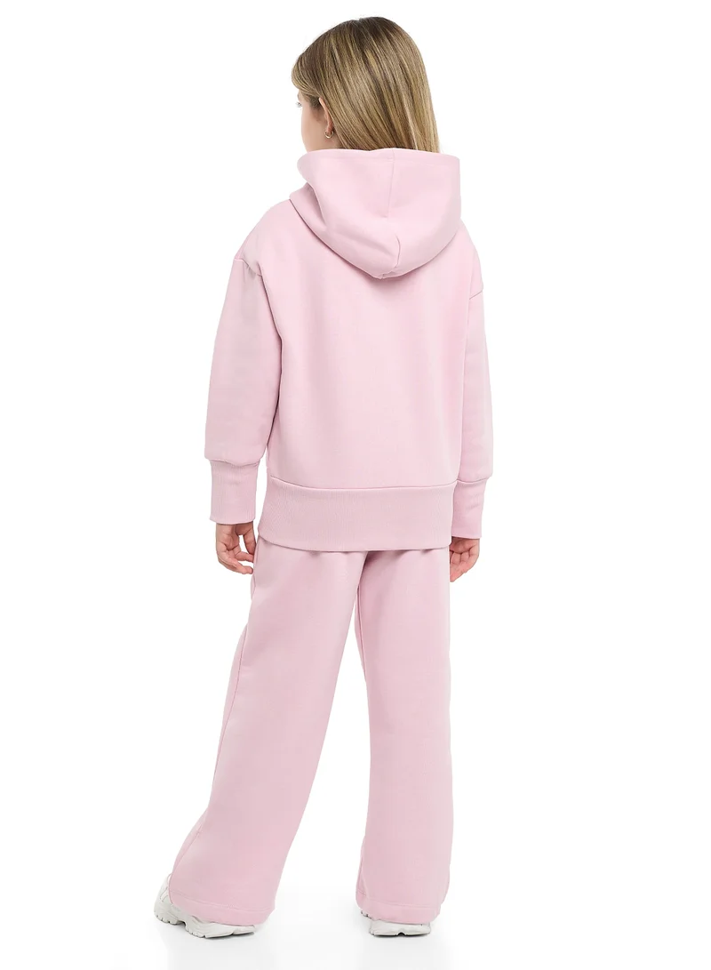 victor and jane Girls CHIC Sequin Fleece Tracksuit – Pink 2-Piece Set