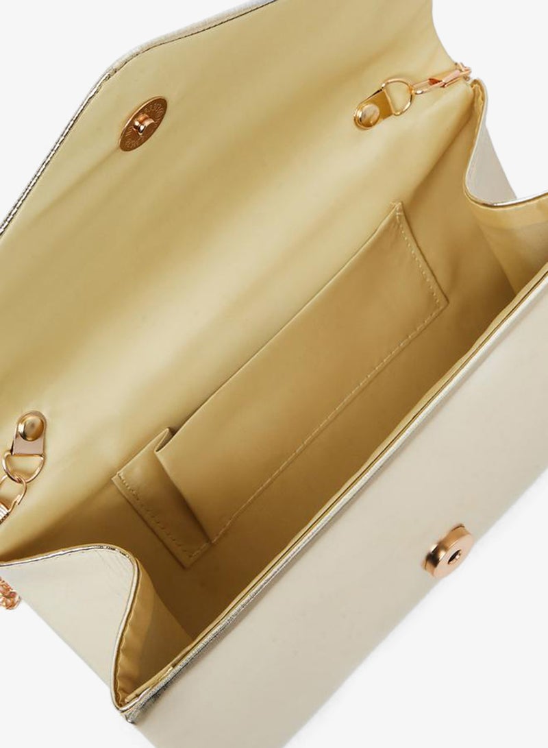 Styli Women Gold Metallic Envelope Clutch Bag - Image 4