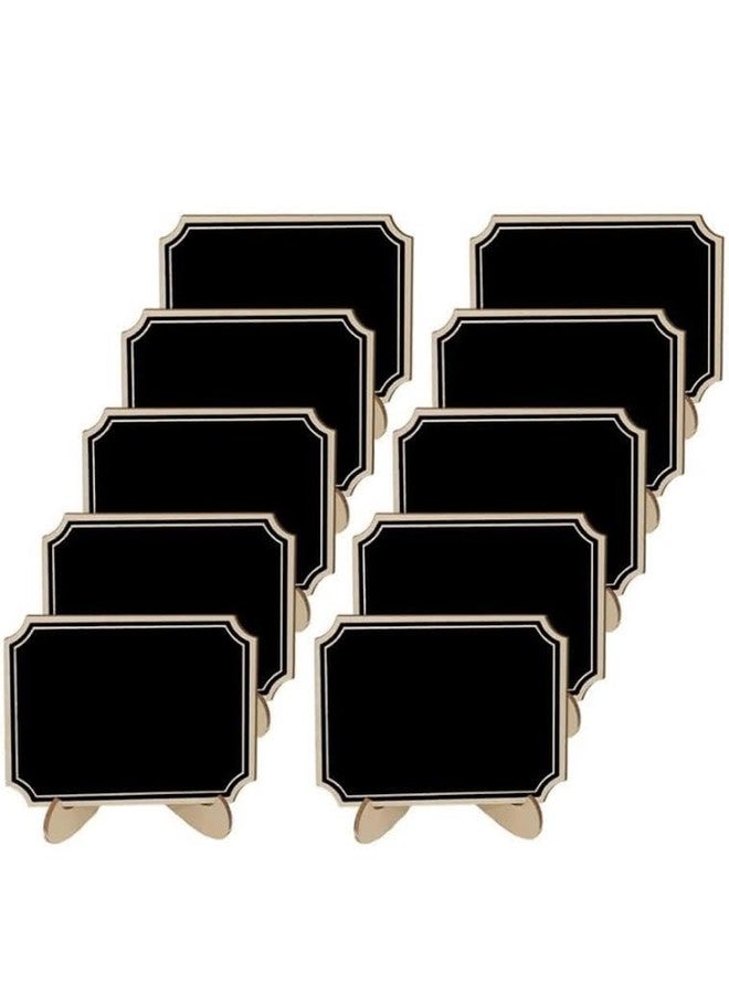 Buzz Cool Small Black Board with Stand | Mini Chalk Board with Stand for Restaurant Menu | Chalkboard Labels with Easel Stands for Bakery, Flower Shop, Restaurant, Wedding Decor (10 Pieces) - Image 1