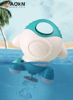 WAOKN Children's Summer Swimming Pool Tub Bathing Bath Toys Baby Bathroom Rotating Water Jet Rocket Shower Toys Gift for Toddlers Green  - Image 3