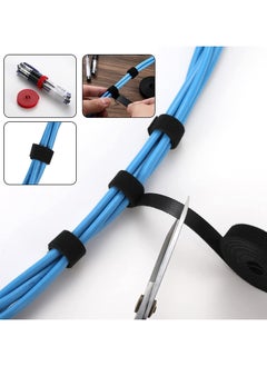 Alruht Management Organizer Kit with 4 Cable Sleeve Split, 45 Self Adhesive Cable Clips Holder, 5 Rolls and 30 Pcs Adhesive Ties, 200 Nylon Fasten Cable Ties for TV Office Car Desk Home  - Image 3