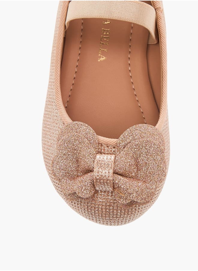 Flora Bella By Shoexpress Girls Bow Accent Ballerina Shoes with Elastic Strap Detail  - Image 4