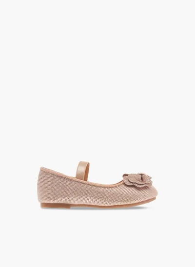 Flora Bella By Shoexpress Girls Bow Accent Ballerina Shoes with Elastic Strap Detail Ramadan Collection
