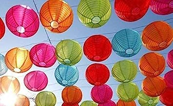 SHB Paper Lamp Lantern Shade for Decoration Hotels Home christmas day new year gift 12 Inch White 10 Pieces multi COLOUR - Image 5