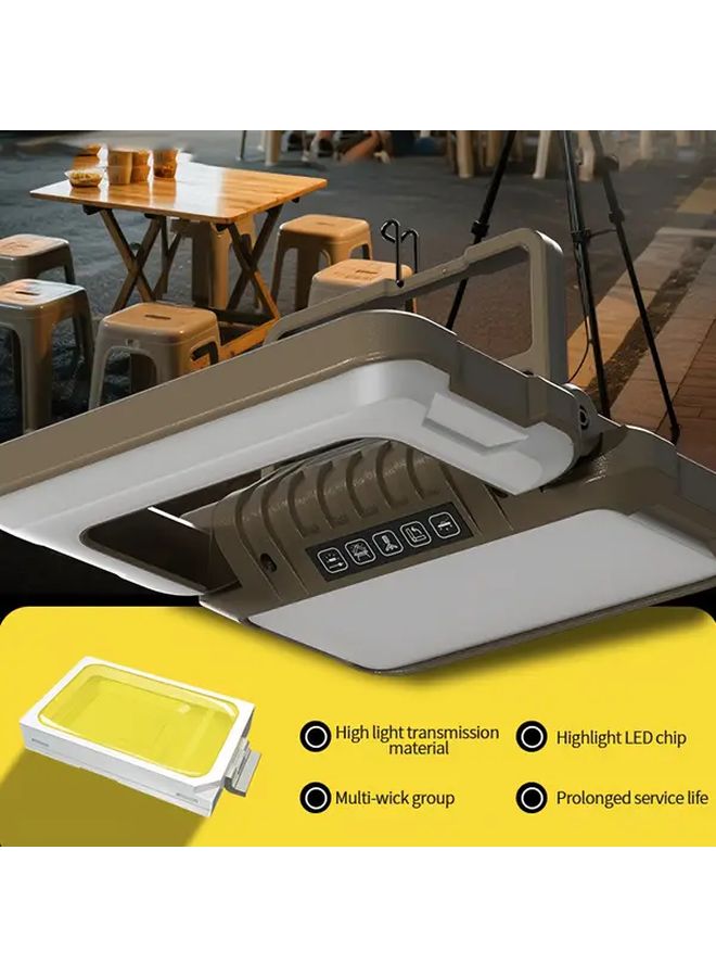 Brown Rechargeable LED Lantern 4000mAh Portable Camping Light with Handle and Hanging Hook - Image 5