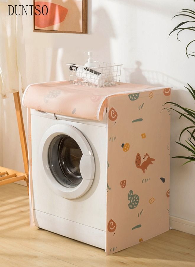 DUNISO Thick Fabric Washing Machine Cover Waterproof Dustproof Sunscreen Durable Washer Cover with Smooth Zipper and Velcro for Laundry Kitchen Home - Image 1