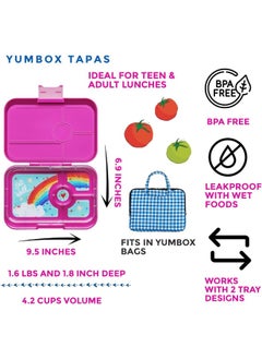 Yumbox Yumbox Tapas 4 Compartment Bento Box (Malibu Purple (Rainbow Tray))  - Image 2