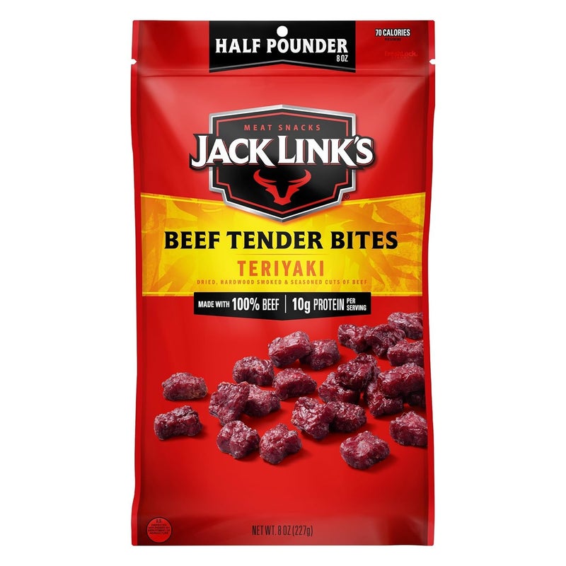 Jack Link's Jack Links Beef Tender Bites Teriyaki Half Pounder Bag  Flavorful Meat Protein Snacks for Lunches 10g of Protein and 70 Calories per Serving Made with 100 Beef - Image 3