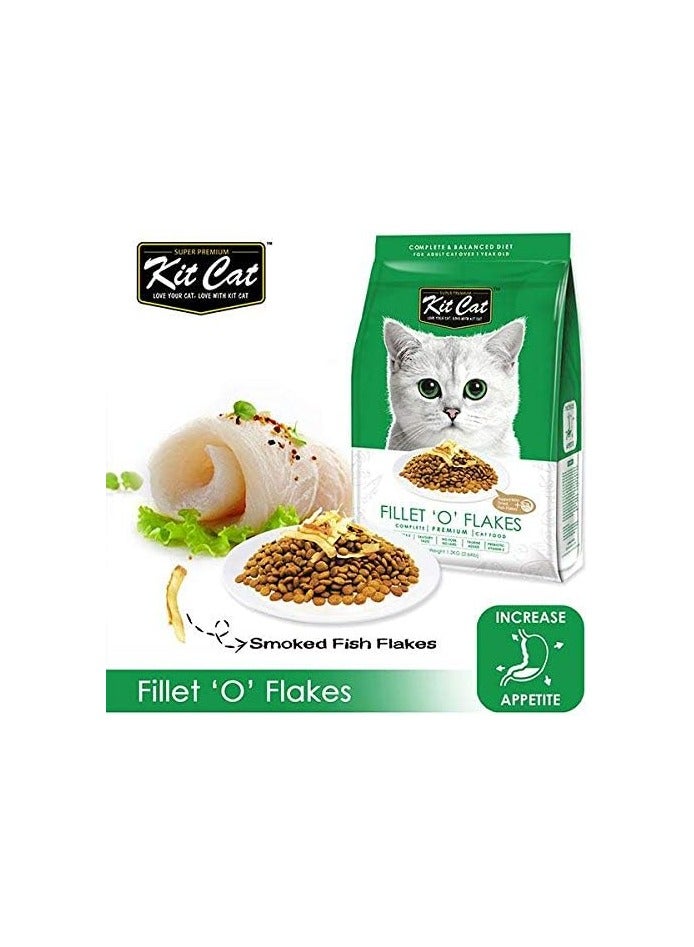 Kit Cat Cat Food Dry For Adult Cats Fillet Flavor - 1.2kg -  Cat Dry Food Complete Nutrition with Taurine & Omega - Support Vision & Digestive Health- High-Quality Dry Food for Adult Cats - Image 2