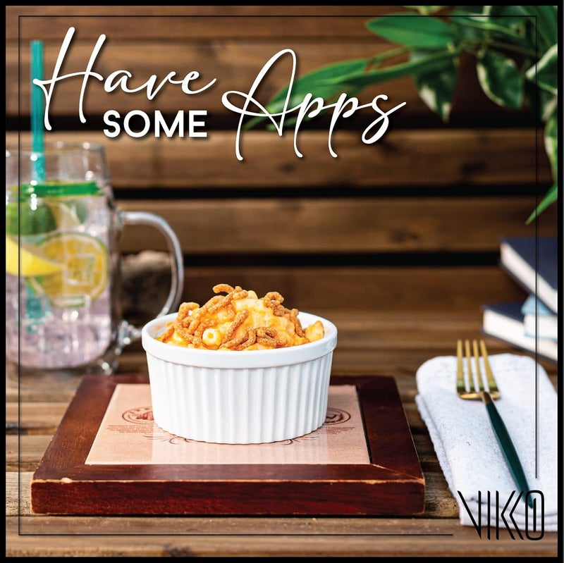 Vikko Salt mist resistant 10 Oz Ramekin Set: Ceramic Creme Brulee Ramekins & Soufflé Dishes - Porcelain White Ramekins 8 oz Oven Safe Bowls - Souffle Dish and Custard Cups for Baking And Dessert - Ramiken Set of 6 Repeated assemble detach compatible - Image 4