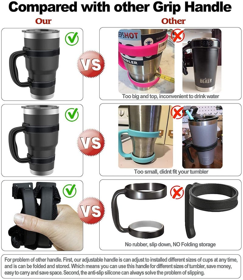 NaOHshp 20 Oz 30 Oz 40 Oz Tumbler Handle Adjustable Fit for YETI  RTIC  Ozark Trail  Travel Mug Cup  SIC  Rambler  and All Brands Tumbler Cup - Image 4