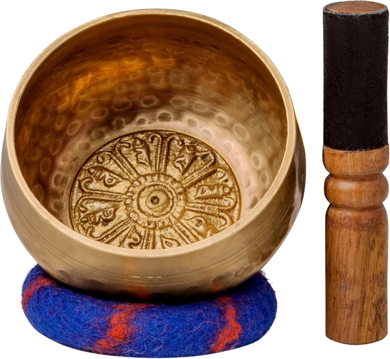 Ohm Store Tibetan Singing Bowl Set - Authentic Handcrafted Meditation Bowl for Mindfulness, Relaxation and Stress Relief - Mantra Sound Bowl for Yoga, Reiki, ASMR, Mindfulness, and Daily Self-Care - Image 1