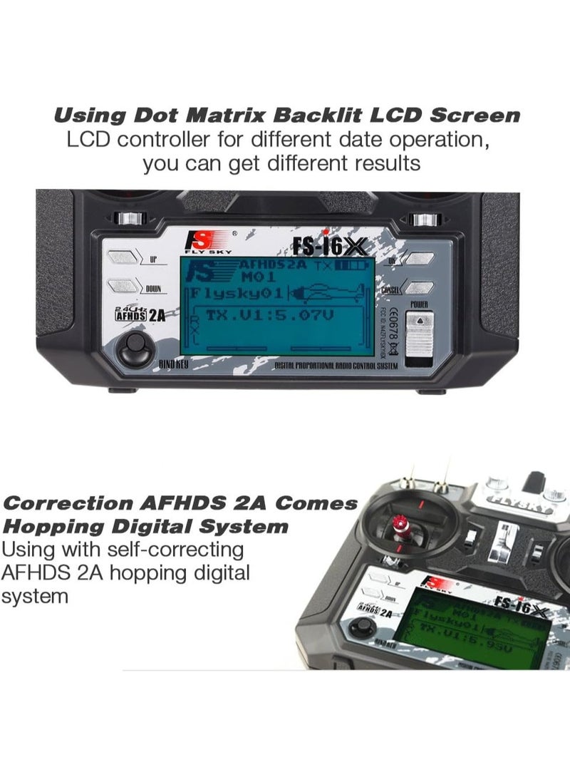 Flysky فلاي سكي FS-i6X 6-10 (افتراضي 6)CH 2.4GHz AFHDS جهاز إرسال RC مع مستقبل FS-iA6B - Image 5