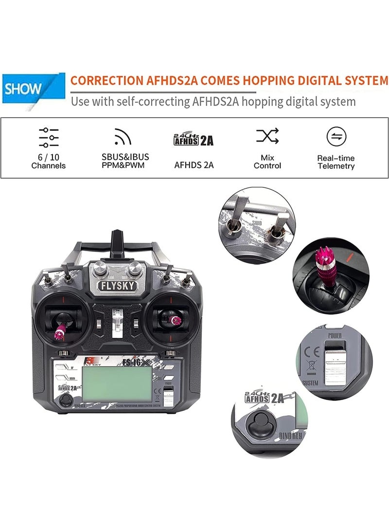 Flysky فلاي سكي FS-i6X 6-10 (افتراضي 6)CH 2.4GHz AFHDS جهاز إرسال RC مع مستقبل FS-iA6B - Image 3