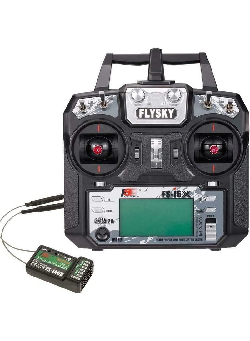 Flysky فلاي سكي FS-i6X 6-10 (افتراضي 6)CH 2.4GHz AFHDS جهاز إرسال RC مع مستقبل FS-iA6B - Image 1