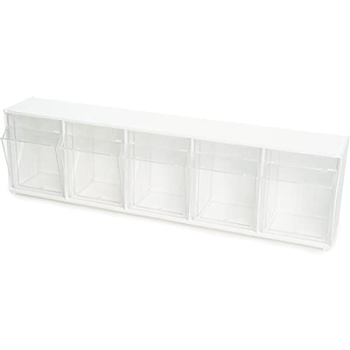 Deflecto Tilt Bins, Interlocking 5-Bins, 23" x 5" x 6.5 ", White (20503OP) - Image 5