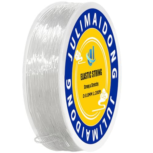 JULIMAIDONG 08mm Elastic Bracelet String Cord Crystal Stretch Bead Cord for Bracelets Jewelry Making Clear Stretchy Elastic String for Beading Transparent Thread 08MM200ft - Image 1