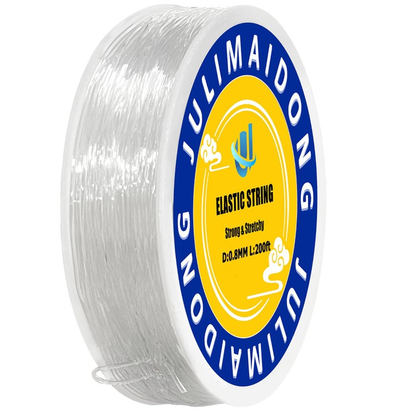 JULIMAIDONG 08mm Elastic Bracelet String Cord Crystal Stretch Bead Cord for Bracelets Jewelry Making Clear Stretchy Elastic String for Beading Transparent Thread 08MM200ft - Image 3