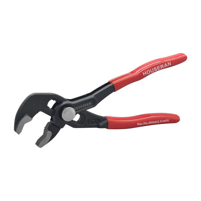 HOUSERAN Water Pump Pliers Slip Joint Pliers 7 Inch Groove Joint Pliers Wrench Pliers with Comfort Red Grips CRV Tongue and Groove Pliers for Home Repair Gripping Nuts Bolts Pipe Fittings