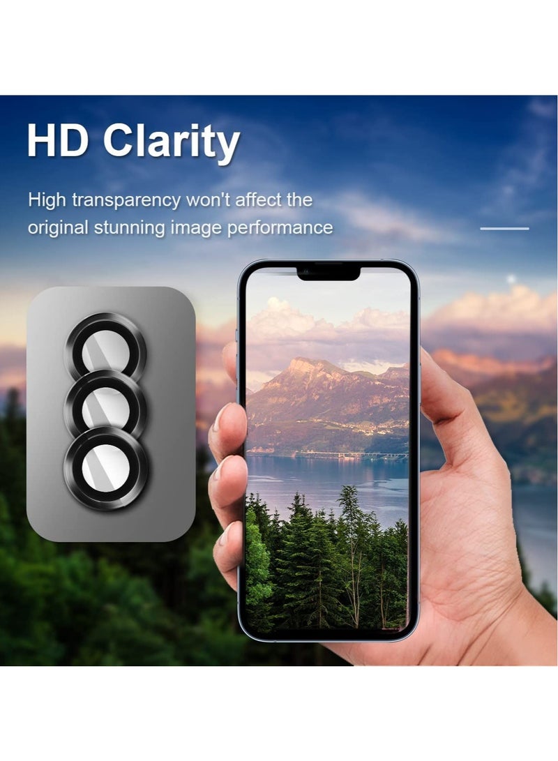 Camera Lens Protector for iPhone 13 Pro 6.1"& iPhone 13 Pro Max 6.7", Tempered Glass Camera Lens Protector Aluminum Alloy Lens Ring Cover - Image 3