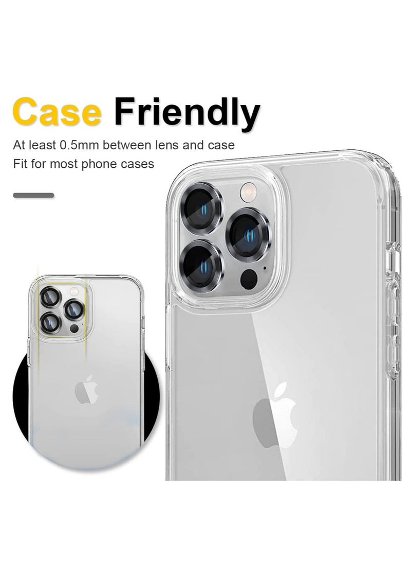 Camera Lens Protector for iPhone 13 Pro 6.1"& iPhone 13 Pro Max 6.7", Tempered Glass Camera Lens Protector Aluminum Alloy Lens Ring Cover - Image 5