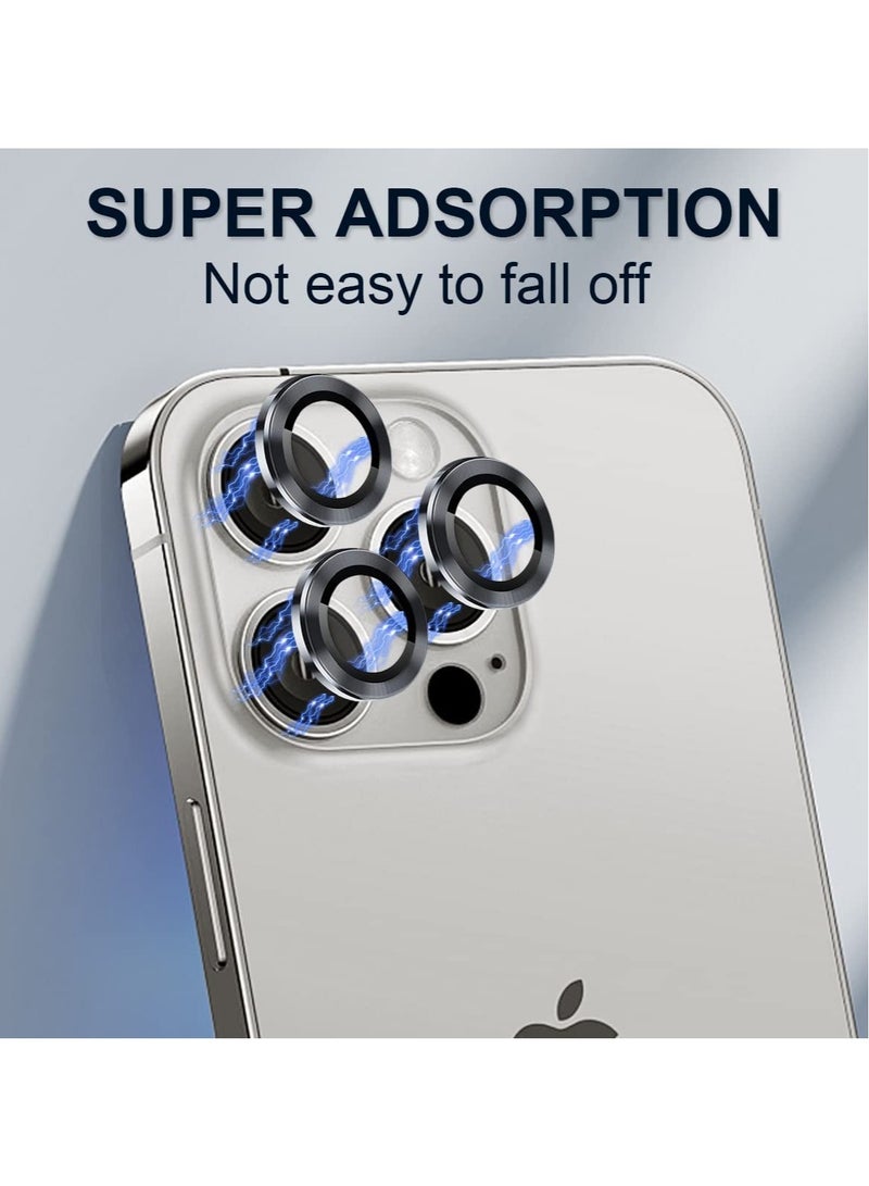 Camera Lens Protector for iPhone 13 Pro 6.1"& iPhone 13 Pro Max 6.7", Tempered Glass Camera Lens Protector Aluminum Alloy Lens Ring Cover - Image 4