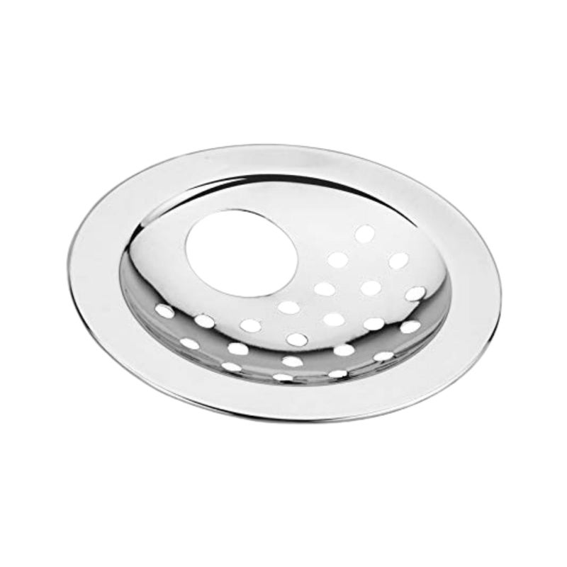 NEW WARE® 4 Inch Round Stainless Steel Bathroom Floor Drain with Hole - Chrome Finish Water Drain Grating - Image 1
