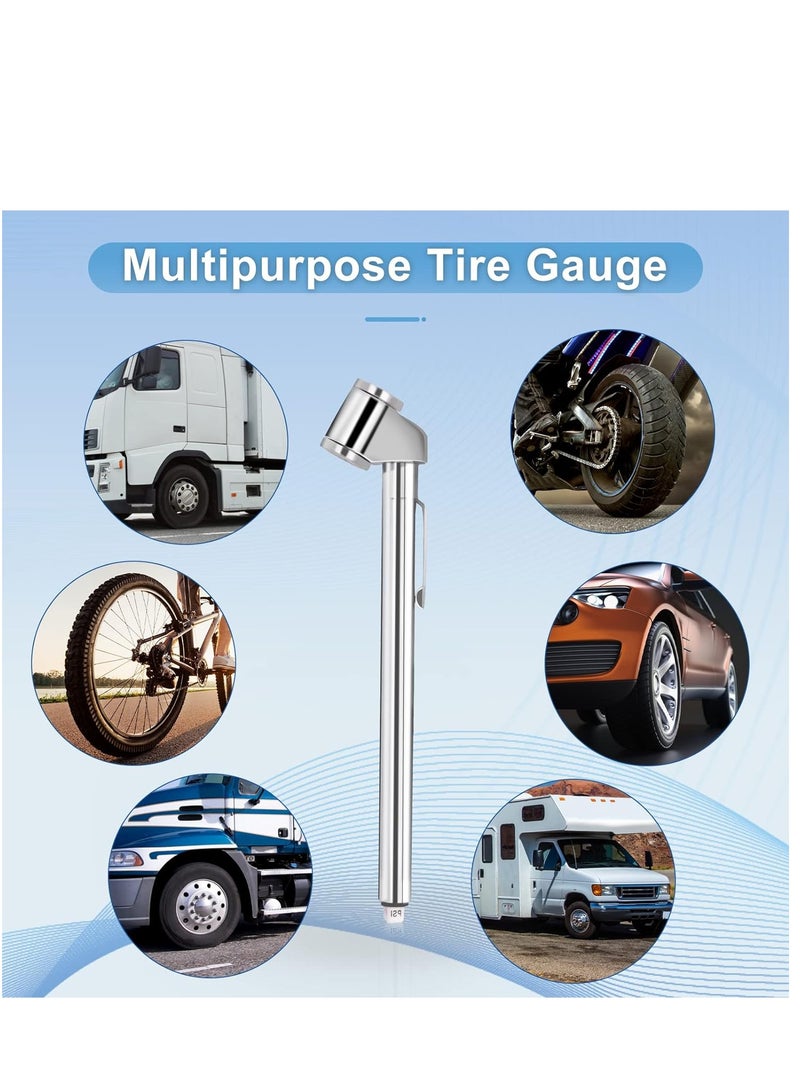 Pencil Tire Pressure Gauge 2 Pack 10 120PSI Dual Head Air Gauge Tire Pressure Heavy Duty Tire Valve Gauge for Truck Car RV ATV Motorcycle - Image 5