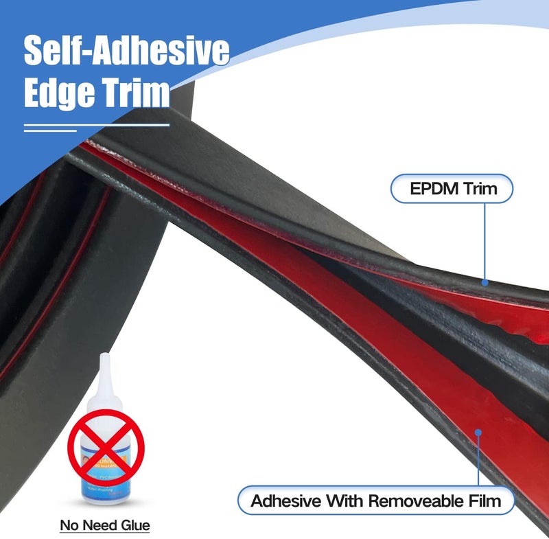 Protalwell Rubber Edge Trim, Self-Adhesive Rubber Edge Trim, Edge Protector for Sheet Metal, EPDM Material, Fit 1/16"(1.6mm), Length 10Ft, Black Color, U Channel Edge Trim - Image 5