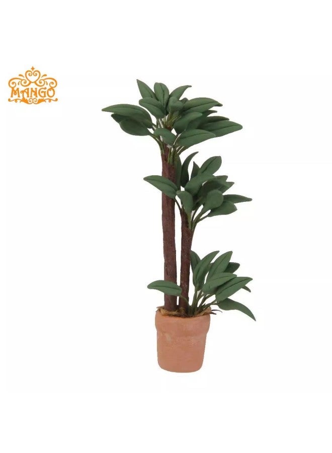 1:12 Doll House Villa Diy Hut Mini Clay Plant Model Toy Brazil Wood Fortune Tree Potted Plant-Specifications:1:12-Color:Brazilian Wood Pottery Pot - Image 1