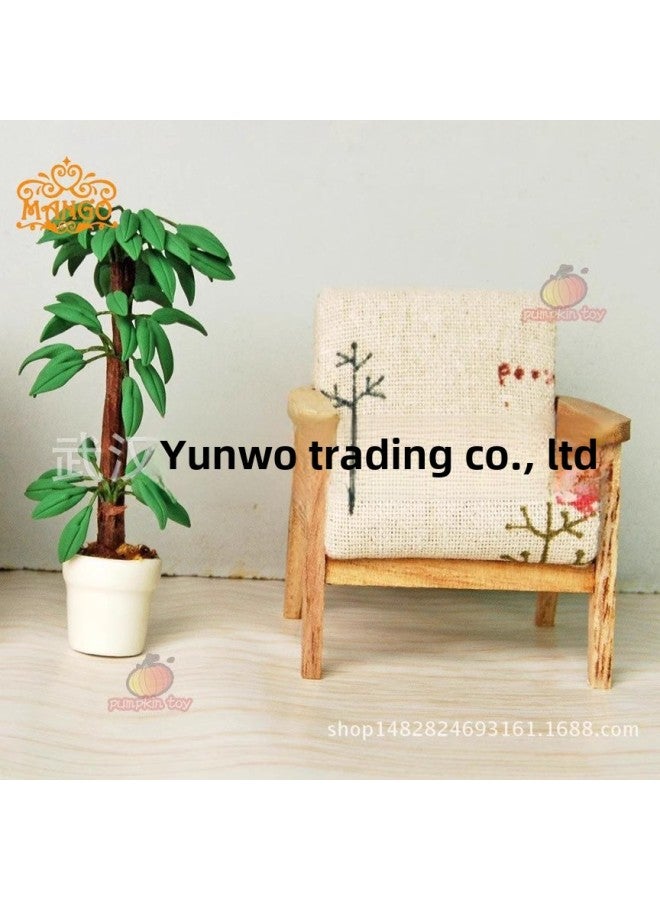 1:12 Doll House Villa Diy Hut Mini Clay Plant Model Toy Brazil Wood Fortune Tree Potted Plant-Specifications:1:12-Color:Brazilian Wood Pottery Pot - Image 3
