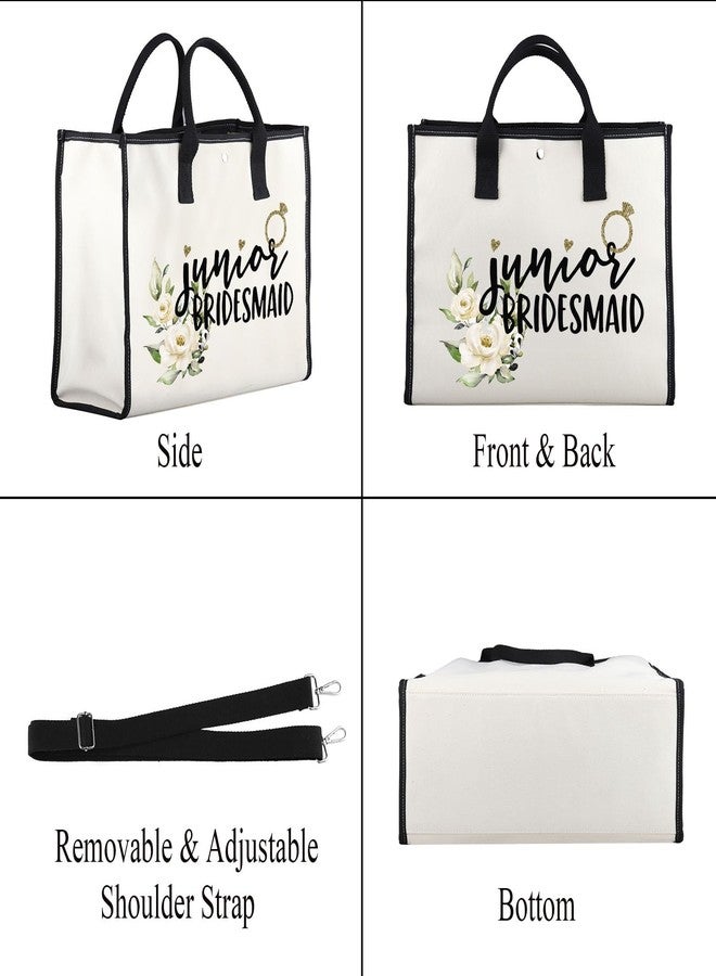 JXGZSO Junior Bridesmaid Gift Junior Bridesmaid Makeup Bag Cosmetic Bag Bridal Party Gifts (Junior Bridesmaid TT) - Image 3