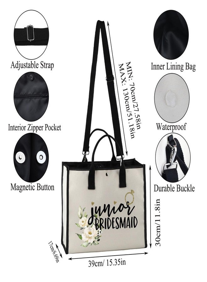 JXGZSO Junior Bridesmaid Gift Junior Bridesmaid Makeup Bag Cosmetic Bag Bridal Party Gifts (Junior Bridesmaid TT) - Image 2