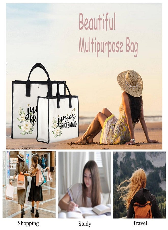 JXGZSO Junior Bridesmaid Gift Junior Bridesmaid Makeup Bag Cosmetic Bag Bridal Party Gifts (Junior Bridesmaid TT) - Image 4