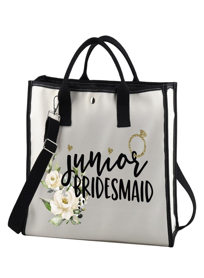 JXGZSO Junior Bridesmaid Gift Junior Bridesmaid Makeup Bag Cosmetic Bag Bridal Party Gifts (Junior Bridesmaid TT) - Image 1