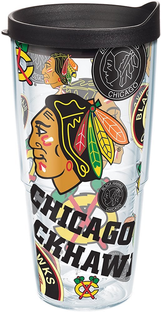 Tervis Made in USA Double Walled NHL Chicago Blackhawks Insulated Tumbler Cup Keeps Drinks Cold Hot 24oz All Over