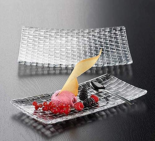 DRAMIQ® Beautiful Crystal Clear Square Shape Glass Tray Plate for Serving Dry Fruits, Fruits, Snacks, Sweets, Chocolates for Home Decoration, Living Room (Transparent) - Image 1