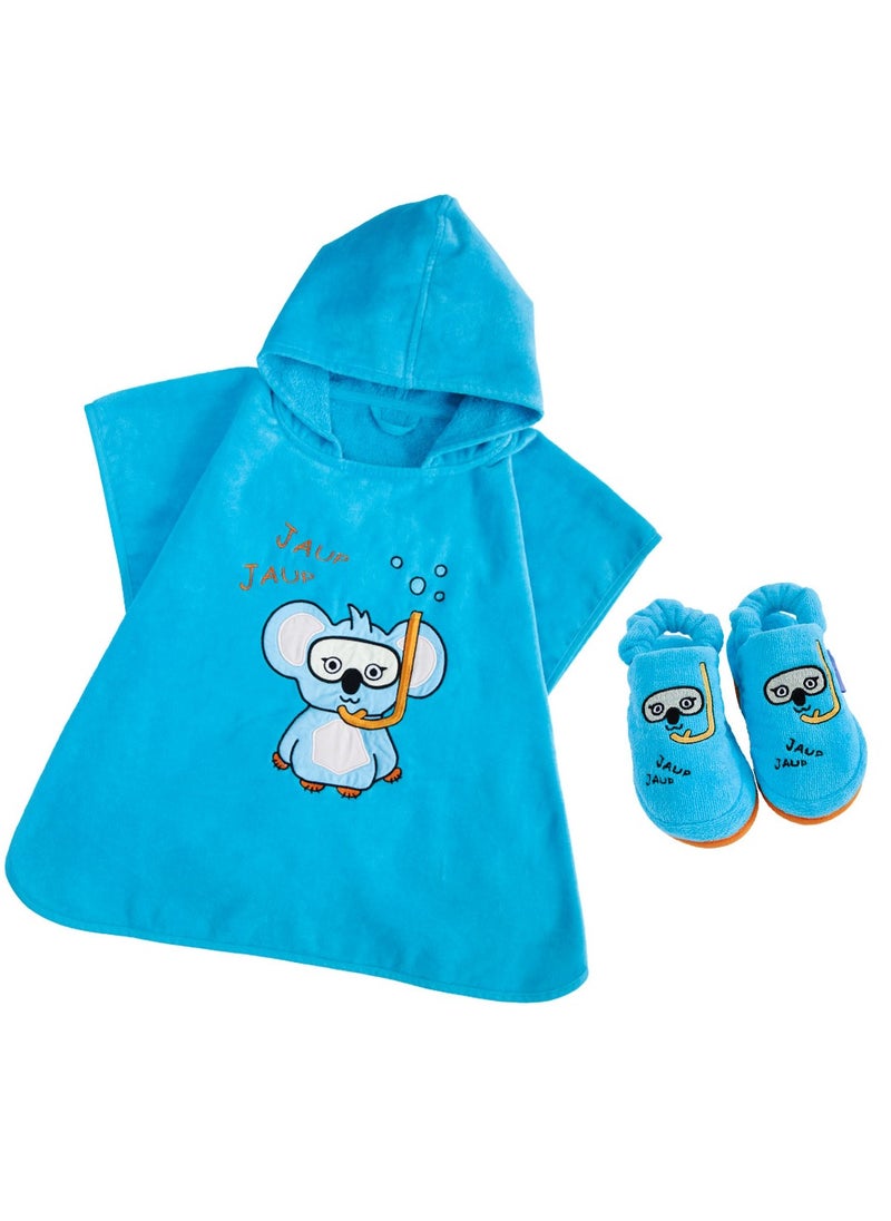 Milk & Moo - Milk&Moo Kids Poncho and House Slippers Cool Koala - Image 1
