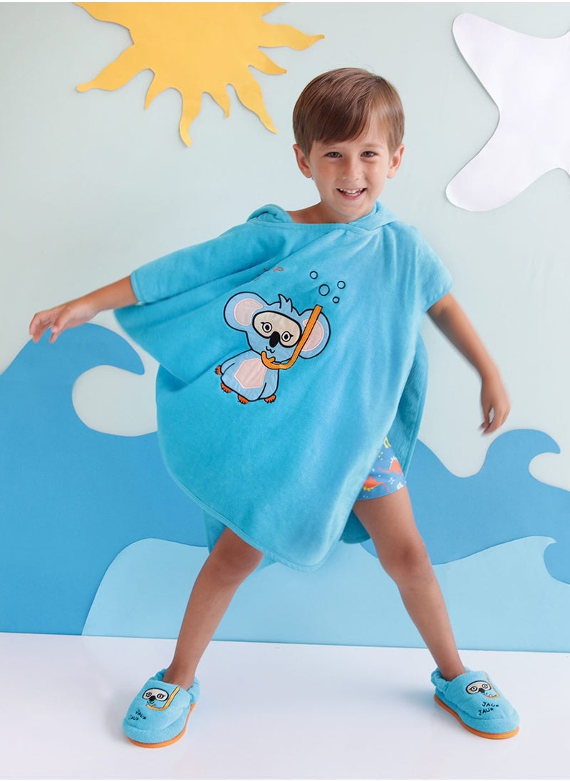 Milk & Moo - Milk&Moo Kids Poncho and House Slippers Cool Koala - Image 1