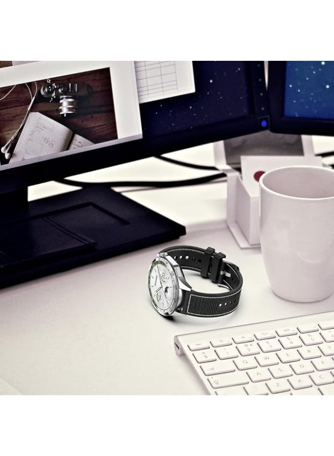 22MM Silicone Strap Compatible With Samsung Galaxy Watch 3 45mm / Watch 46mm / Gear S3 / Huawei GT3 46MM / GT2E / GT 46MM / GT2 Pro / GT2 46MM / Honor Magic Watch2 46MM - Image 4