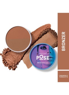 MyGlamm Hd Bronzer Duo Cinnamon; Teracotta 9 G ; (Bronze) Sculpt & Define ; Matte Finish Bronzer Powder  - Image 3