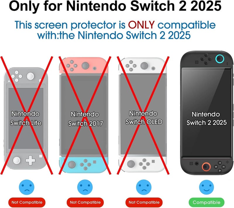 VERTUS® Tempered Glass Screen Protector for Nintendo Switch 2 (2025) (7.9" inch) - Full Screen Coverage & Easy Installation Kit - Image 2