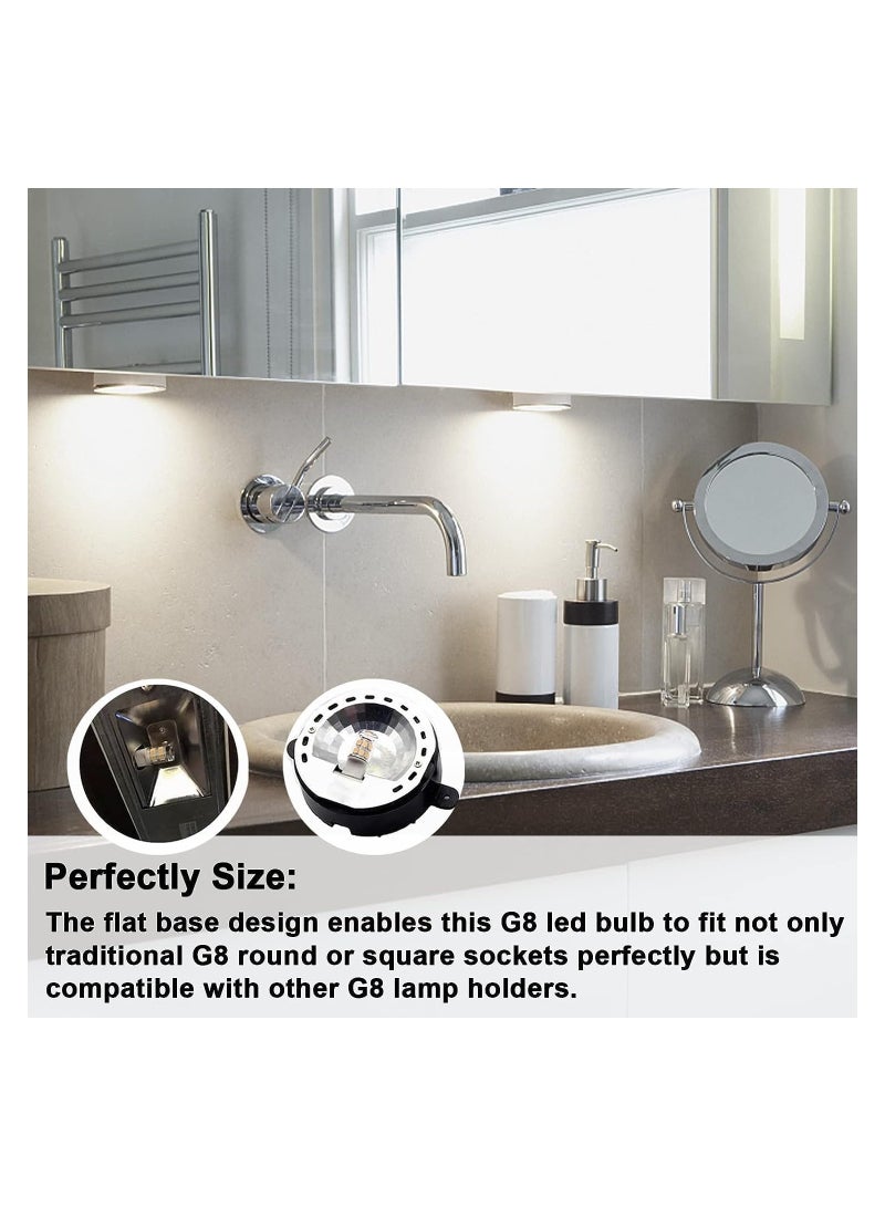 KASTWAVE (5PCS) G8 Led Bulb, 3W Equivalent 20W-25W Halogen Bulb, G8 GY8.6 Bi-pin Base, T4 120V Puck Light Bulb for Replacement Microwave Light Bulbs, Under Counter Kitchen Lighting, Daylight White 6000K - Image 5