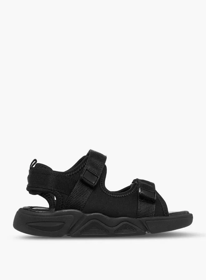 جونيورز Boys Monotone Strap Sandals with Hook and Loop Closure