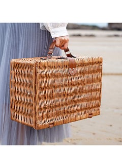 XiuWoo Picnic Basket Set With Mat Picnic Set Hamper for 4 with Waterproof Picnic Blanket Willow Picnic Service Gift Set for Camping Outdoor  - Image 5