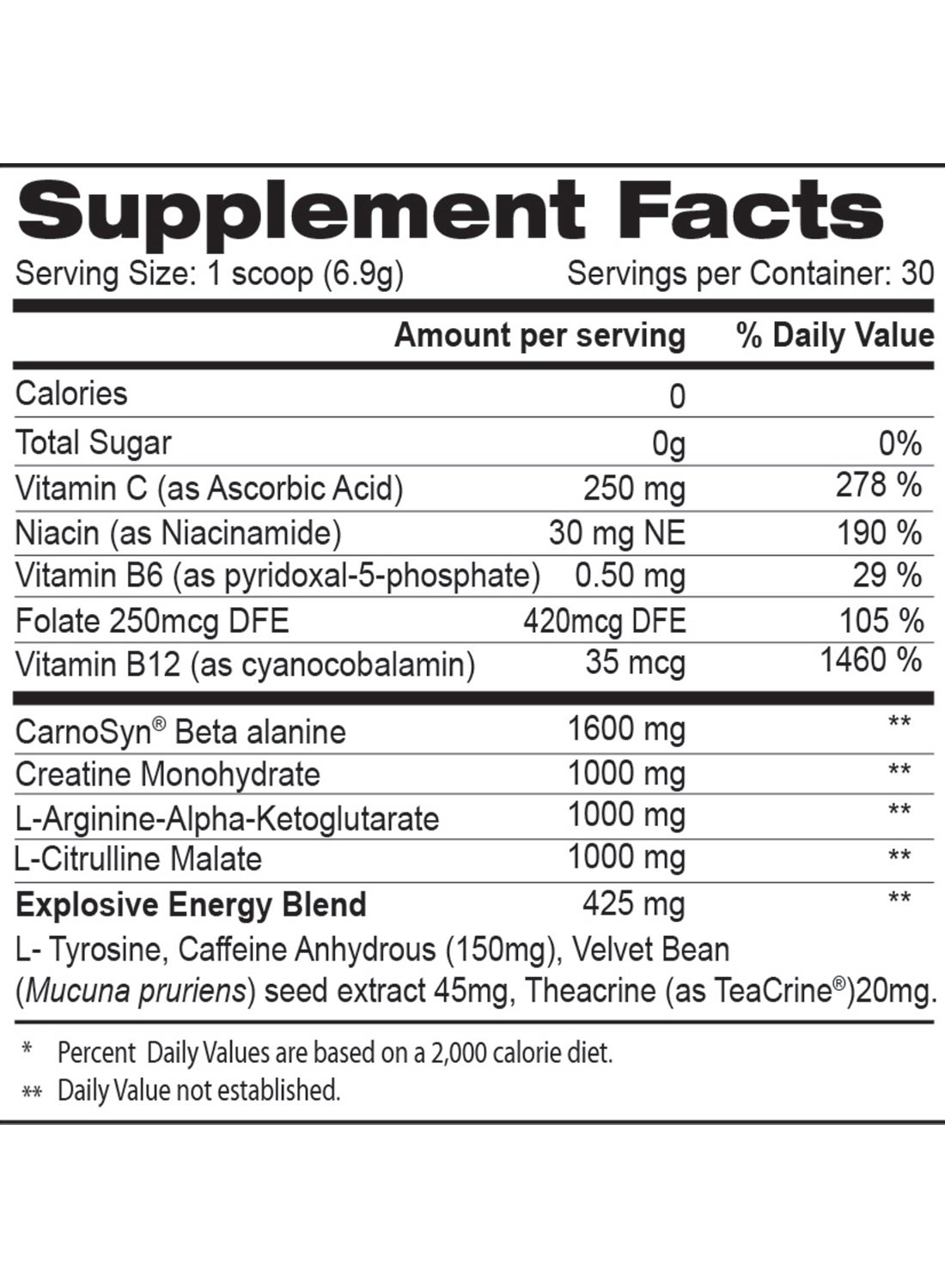Pump Pre Workout Green Apple Explosive Energy Endurance Focus And Performance Dietary Supplement 30 Servings 225G